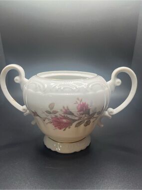Vintage Royal Rose Fine China Japan Sugar Bowl Pink Rose Floral Gold Trim No Lid